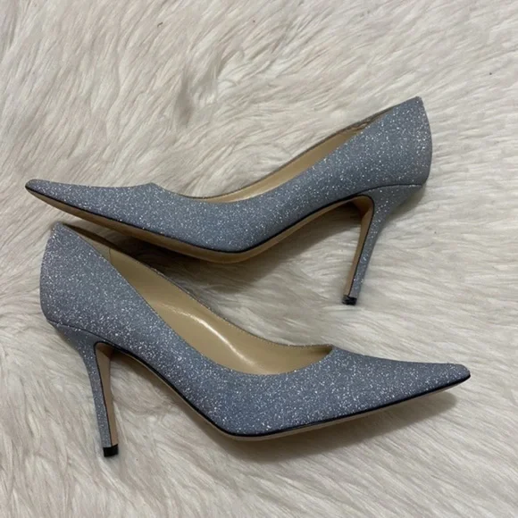 Jimmy Choo Romy 85mm glittered Leather‎ pump size 38EU - Picture 4 of 11